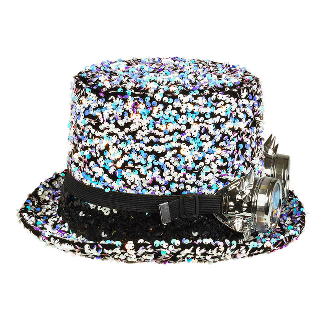 Hut Glitter mit Brille