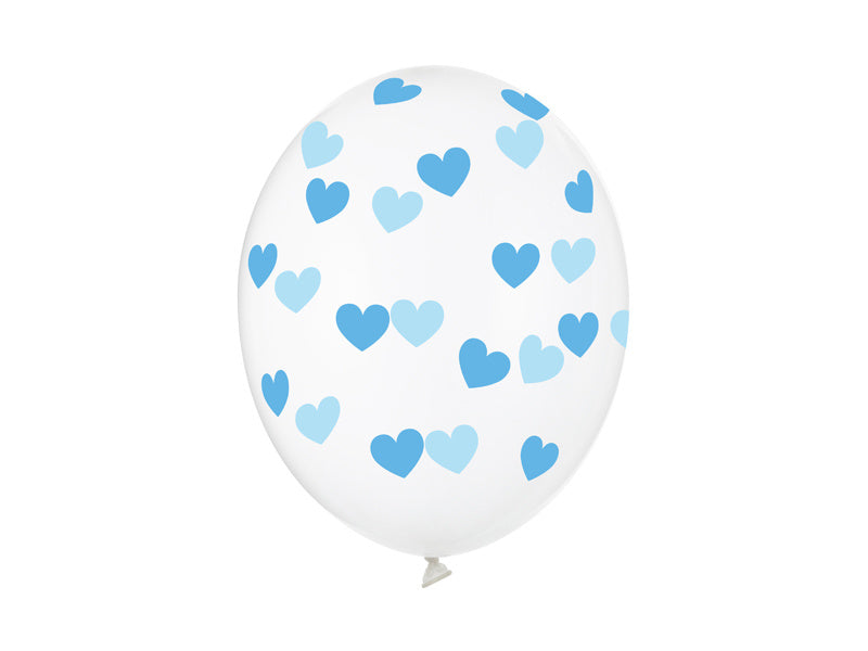 Transparente Ballons Blaue Herzen