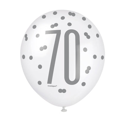 Ballons 70 Jahre Dots 30cm 6Stk