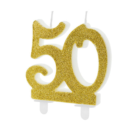 Kerze 50 Jahre Gold 7,5cm