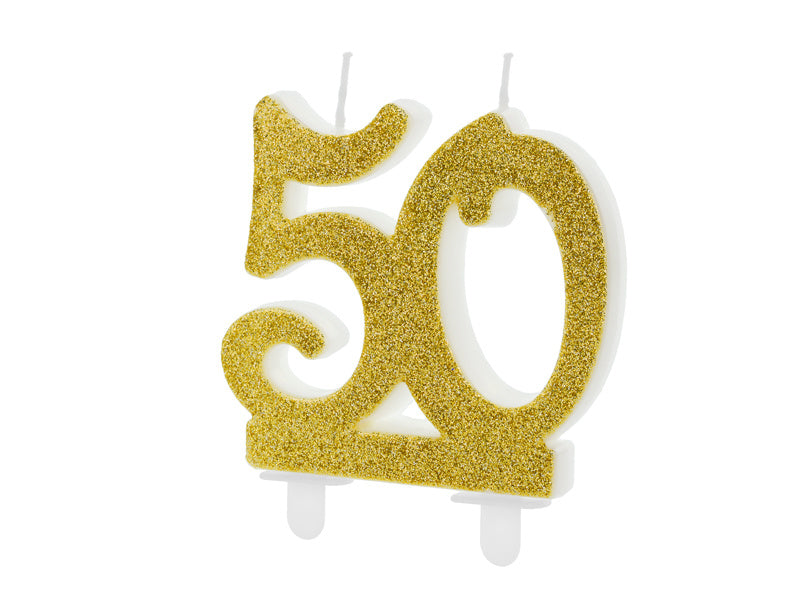 Kerze 50 Jahre Gold 7,5cm