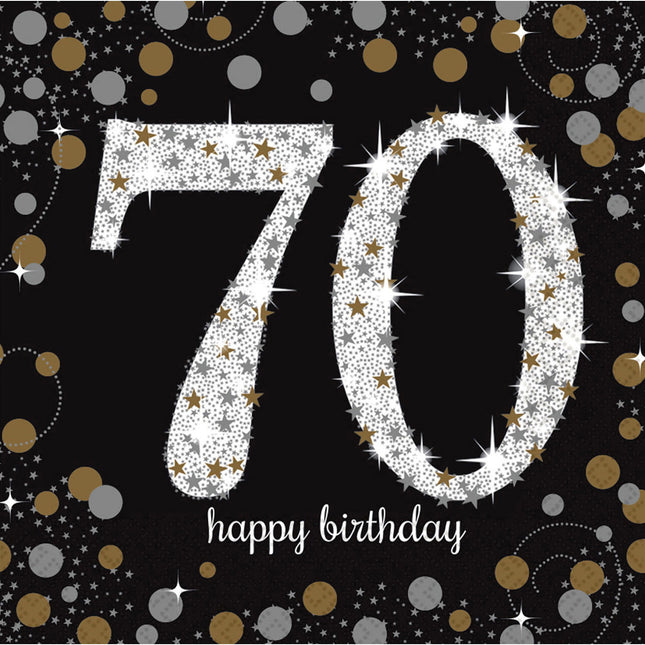 Servietten 70 Jahre Happy Birthday 33cm 16Stk
