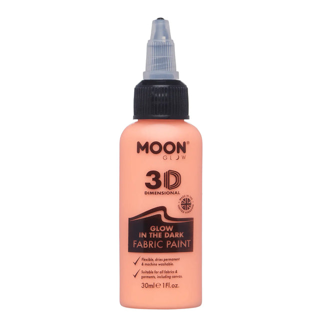 Moon Glow Glow in the Dark Fabric Paint Orange 30ml