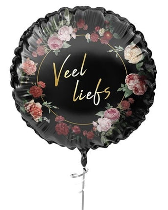 Viel Liebe Helium Ballon Schwarz Leere Blumen 45cm