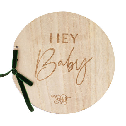 Gästebuch Hey Baby Holz 22cm