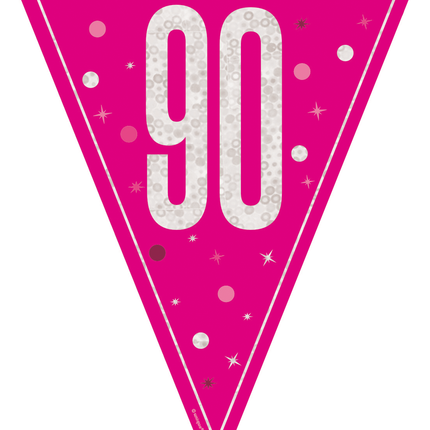 90 Jahre Girlande Rosa 2,5m