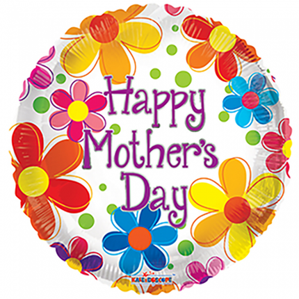 Heliumballon Happy Mother's Day Blumen 45cm leer