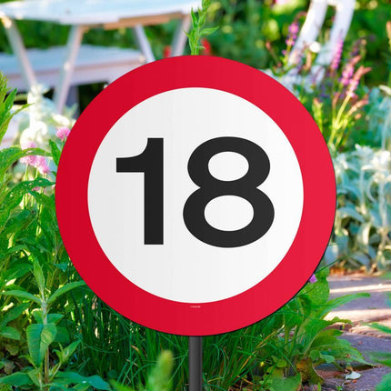 Gartenschild 18 Jahre Verkehrsschild 52cm