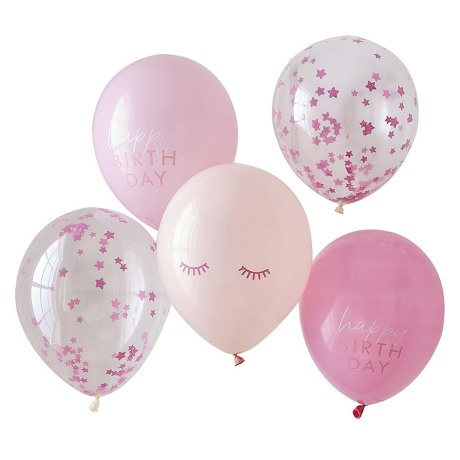 Alles Gute zum Geburtstag Ballons Rosa 5Stück