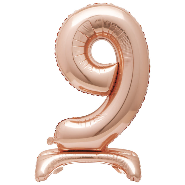 Folienballon Figur 9 Rose Gold Standard 76cm