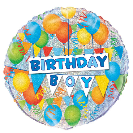 Helium Ballon Birthday Boy 45cm leer