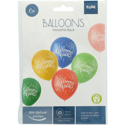 Ballons Welcome Back Bunt 33cm 6Stk