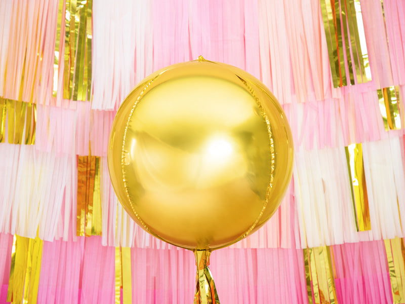 Helium Ballon Rund Gold Leer 40cm