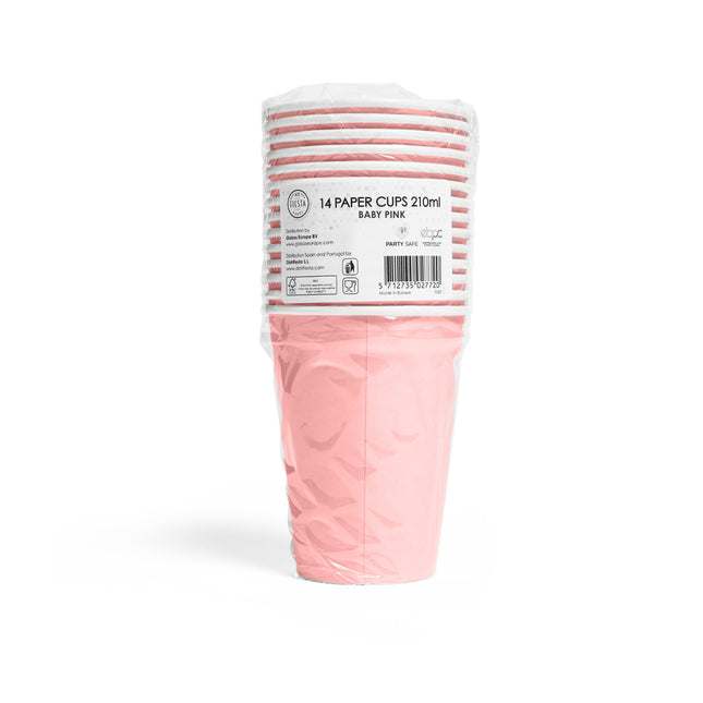 Rosa Becher Papier 210ml 14Stk.