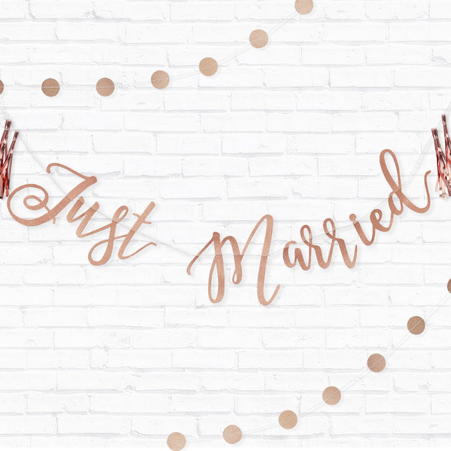 Rose Gold Girlande Just Married 1.5m