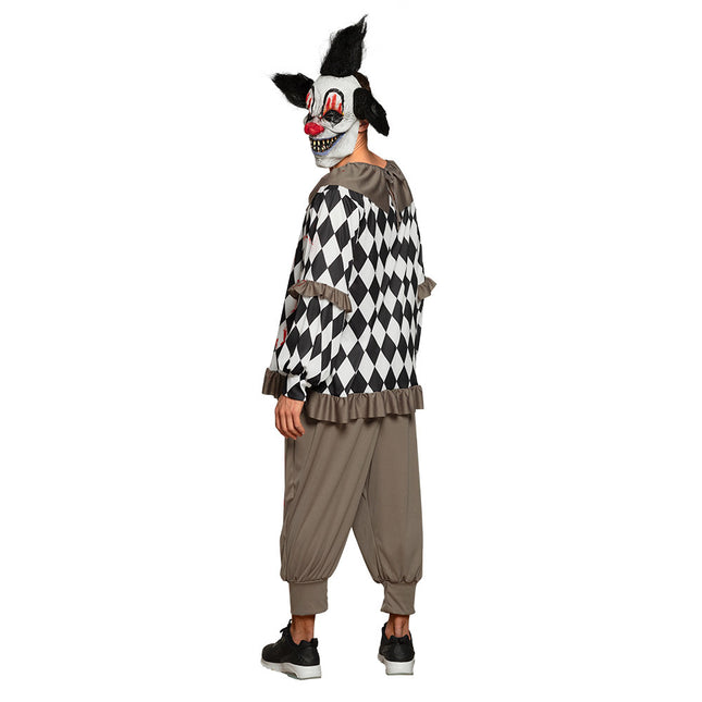 Halloween Clown Kostüm Weiß Schwarz M/L