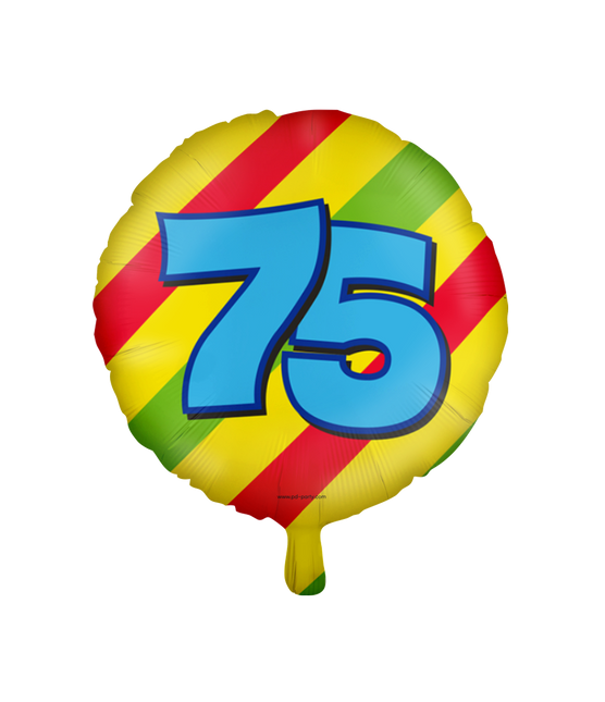 Heliumballon 75 Jahre Bunt Leer 46cm