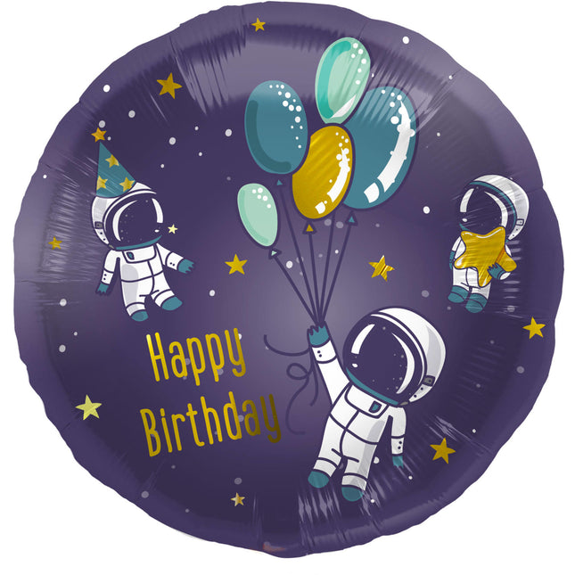 Heliumballon Happy Birthday Space Empty 45cm