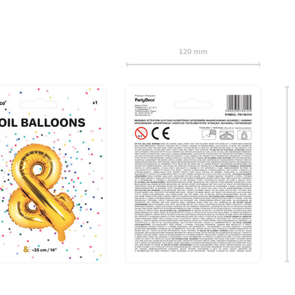 Folienballon Buchstabe & Gold Leer 35cm