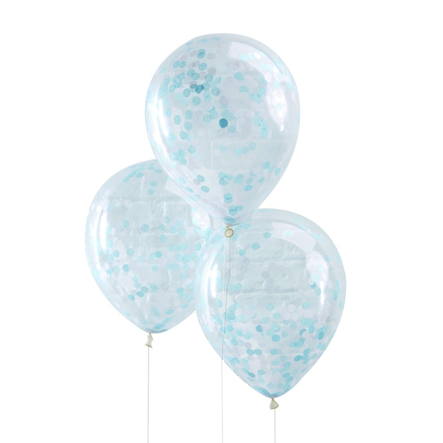 Blaue Konfetti Ballons 30cm 5Stück