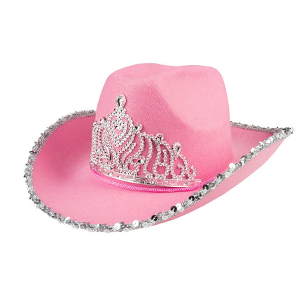 Cowboyhut Glitzer Rosa 39cm