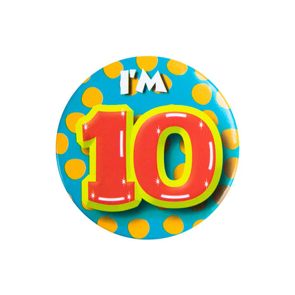 Ich bin 10 Button 10 Jahre 5,5cm