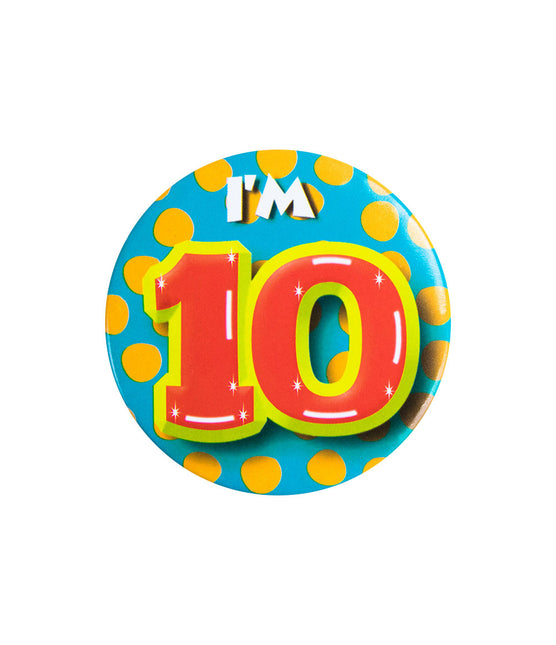 Ich bin 10 Button 10 Jahre 5,5cm