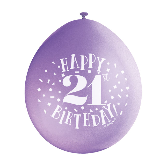 Luftballons Happy Birthday 21 Jahre 28cm 10Stk