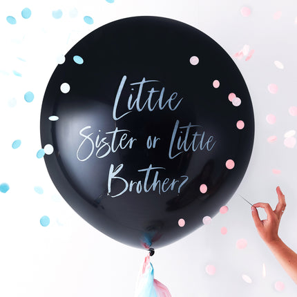 Gender Reveal Ballon Bruder oder Schwester 60cm