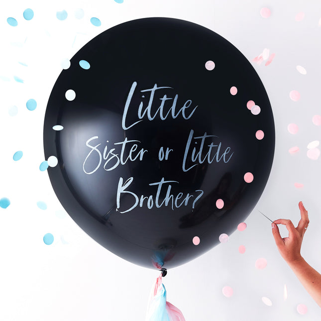 Gender Reveal Ballon Bruder oder Schwester 60cm