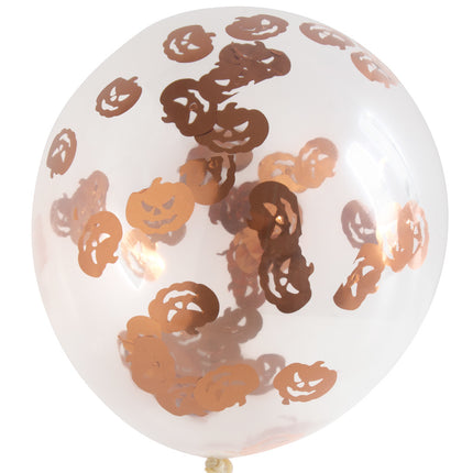 Halloween Konfetti Luftballons Kürbis 30cm 4Stück