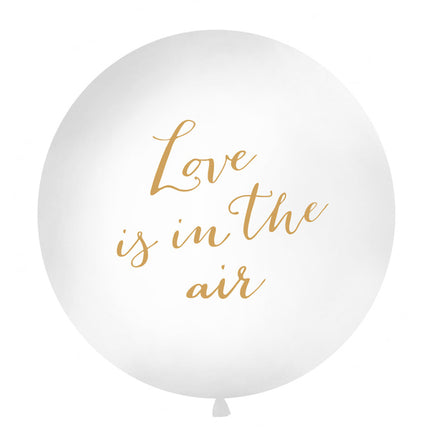 Weißer Ballon Love Is In The Air Gold 90cm