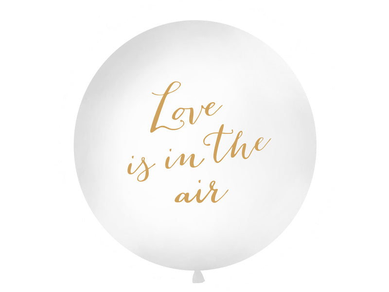 Weißer Ballon Love Is In The Air Gold 90cm