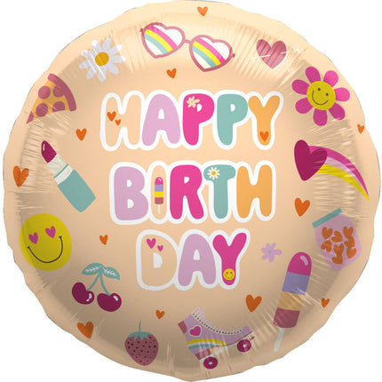 Happy Birthday Helium Ballon Leer 45cm