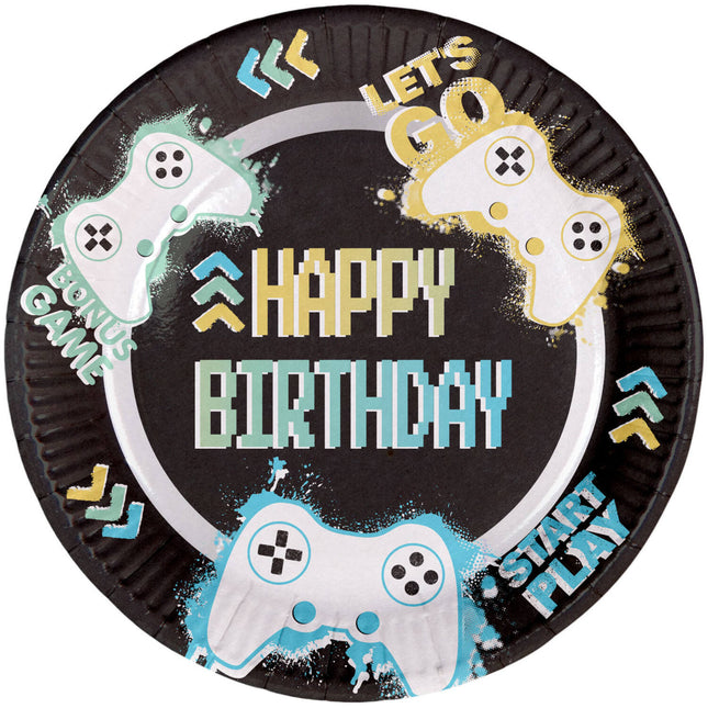 Gaming Party Teller Happy Birthday 32cm 8St.