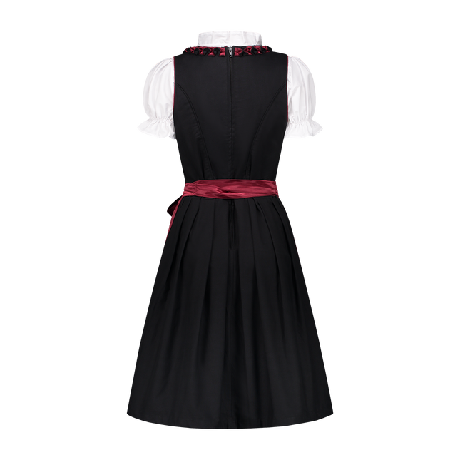 Dirndl schwarz-orange Rosenstickerei