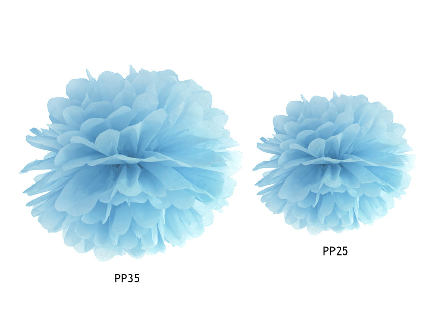 Pompon Hellblau 35cm