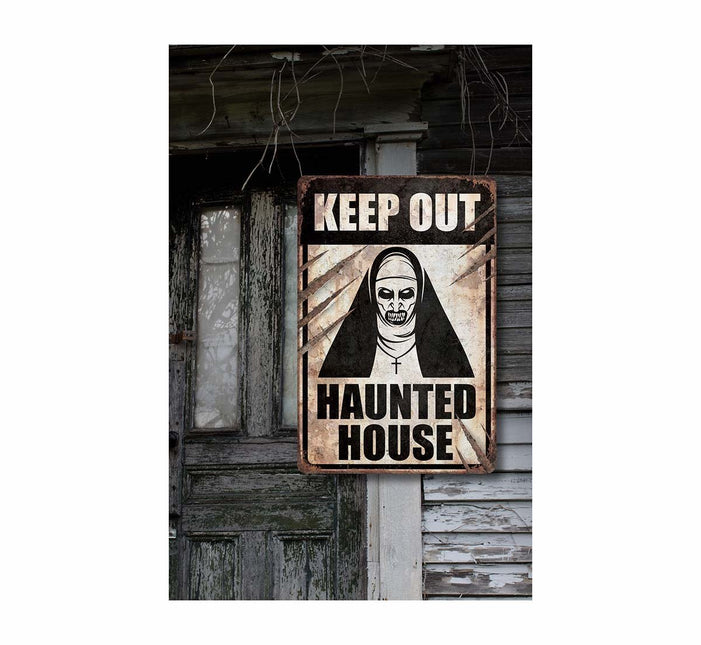 Halloween Wanddekoration Haunted House Schild 36cm