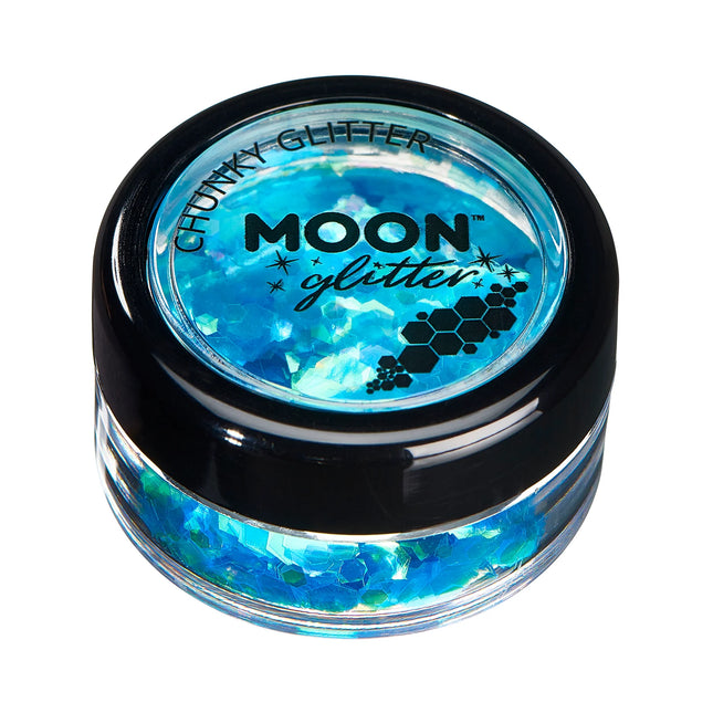 Moon Glitter Iridescent Chunky Glitter Blau 3g