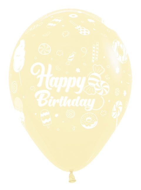 Ballons Happy Birthday Sweet Pastel Matte Mix 30cm 25pcs