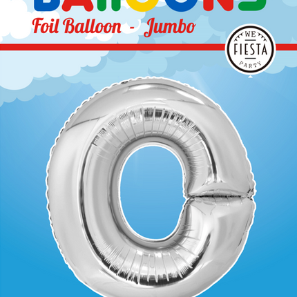 Folienballon Buchstabe O Silber XL 102cm leer