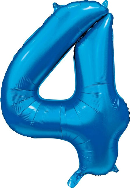 Blauer Figurenballon 4 Jahre Glanz 86cm