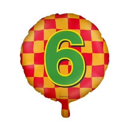 Heliumballon 6 Jahre Bunt Leer 46cm