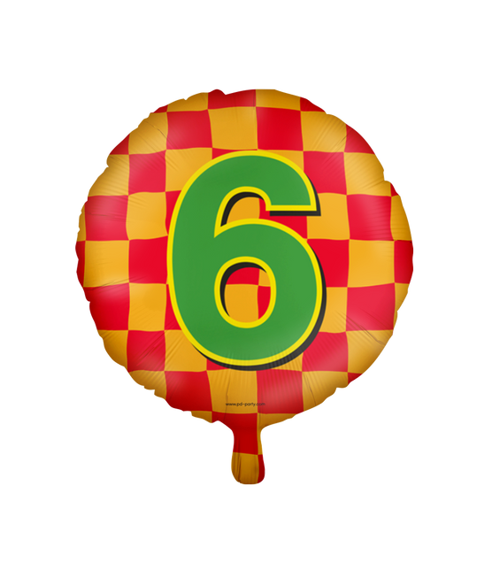 Heliumballon 6 Jahre Bunt Leer 46cm