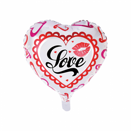 Helium Ballon Herz Liebe Kuss 45cm leer