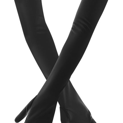 Schwarze Handschuhe 48cm