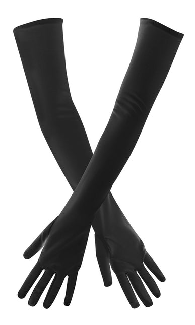 Schwarze Handschuhe 48cm