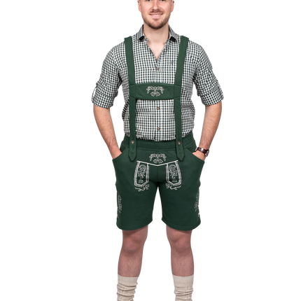 Dunkelgrüne Lederhosen für Männer