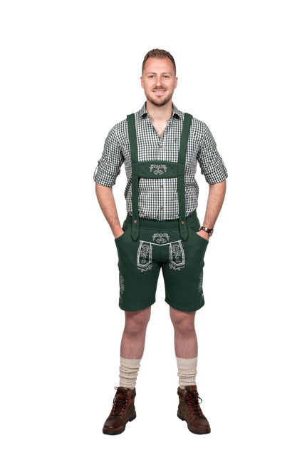 Dunkelgrüne Lederhosen für Männer