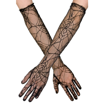 Halloween Handschuhe Spinnennetz